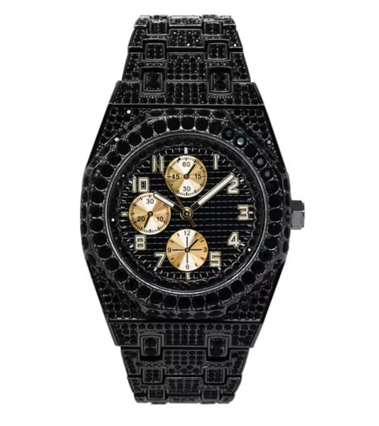 Techno pave 44mm black and gold