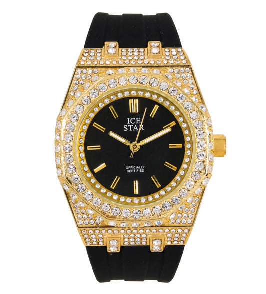 Techno pave gold and black 43mm