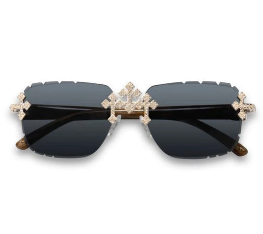 Sunglasses triple cross ice y acabado en madera