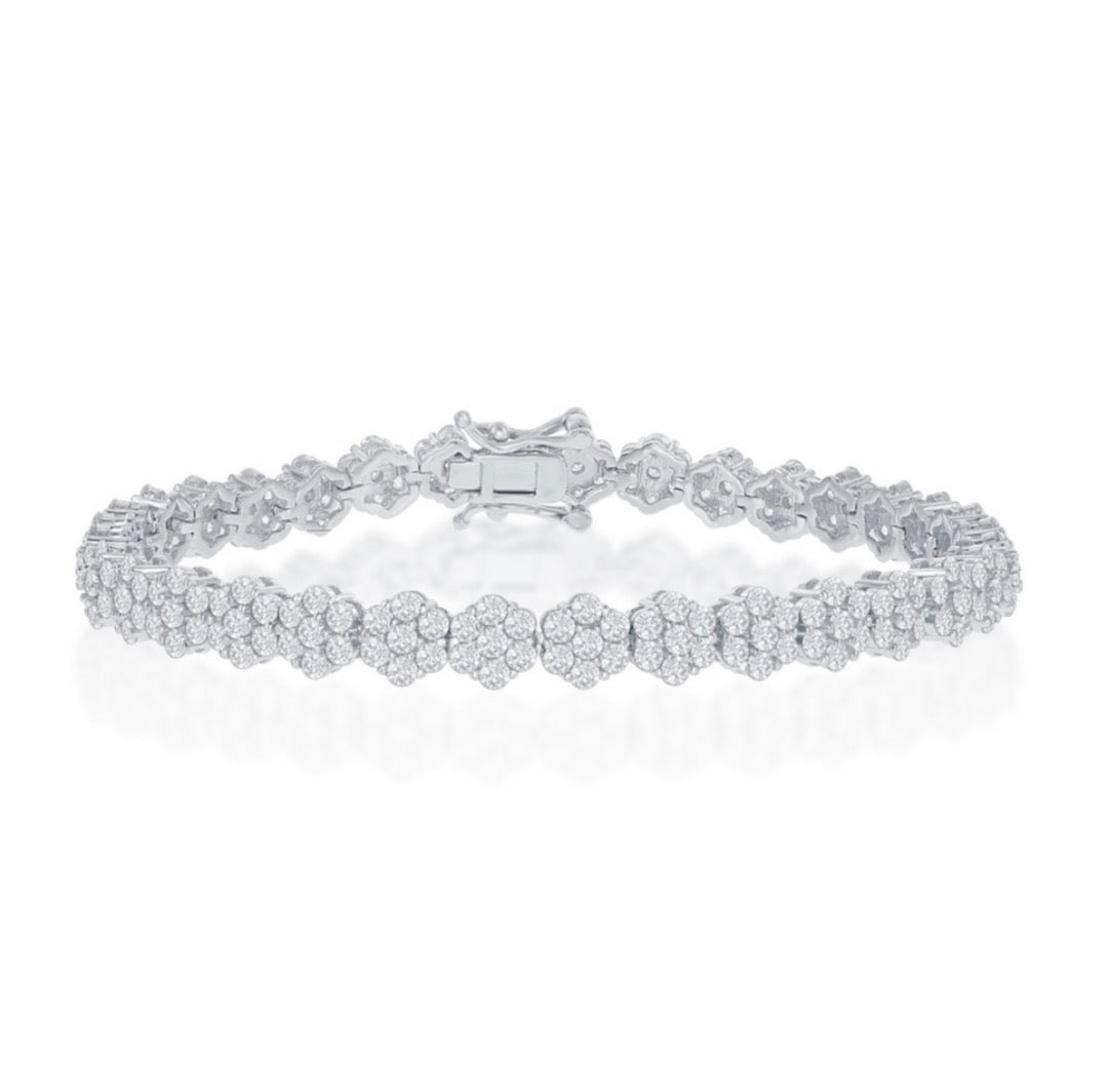 Pulsera Bracelet flower design cz