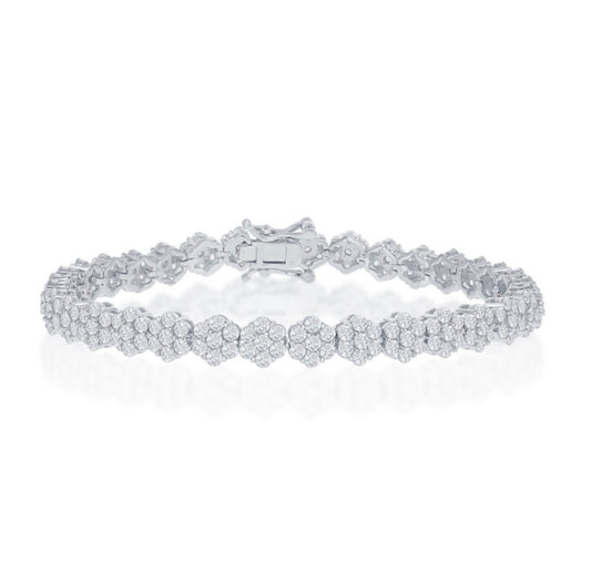Pulsera Bracelet flower design cz