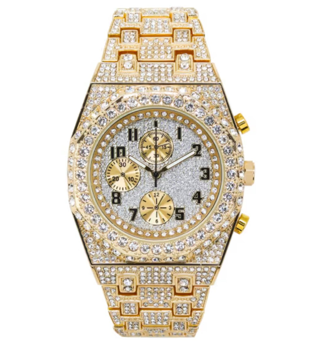 Techno pave 44mm dorado