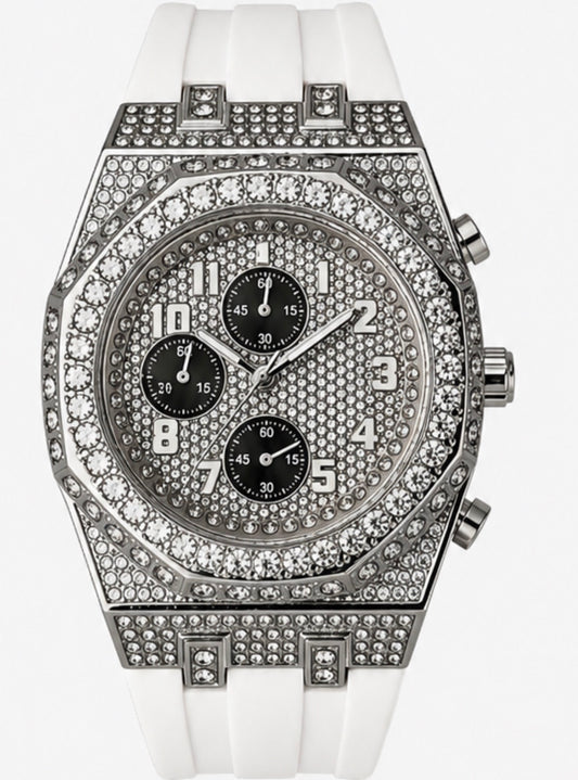 Techno Pave 43mm white strap