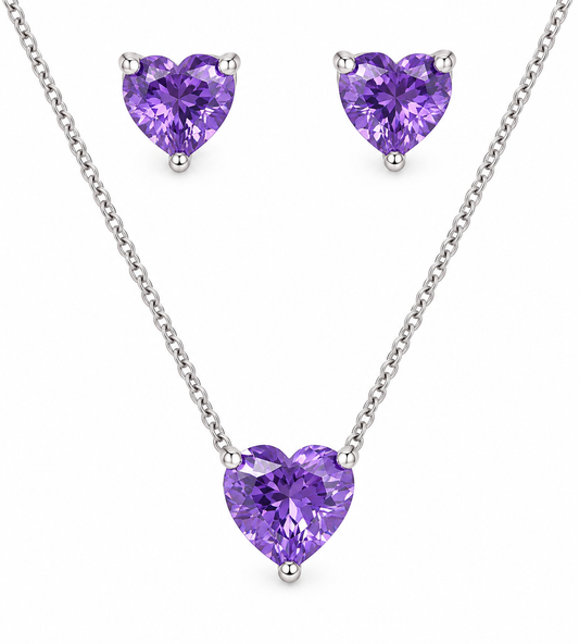 Sets de Cadena y Pantalla de Corazon (lavanda)