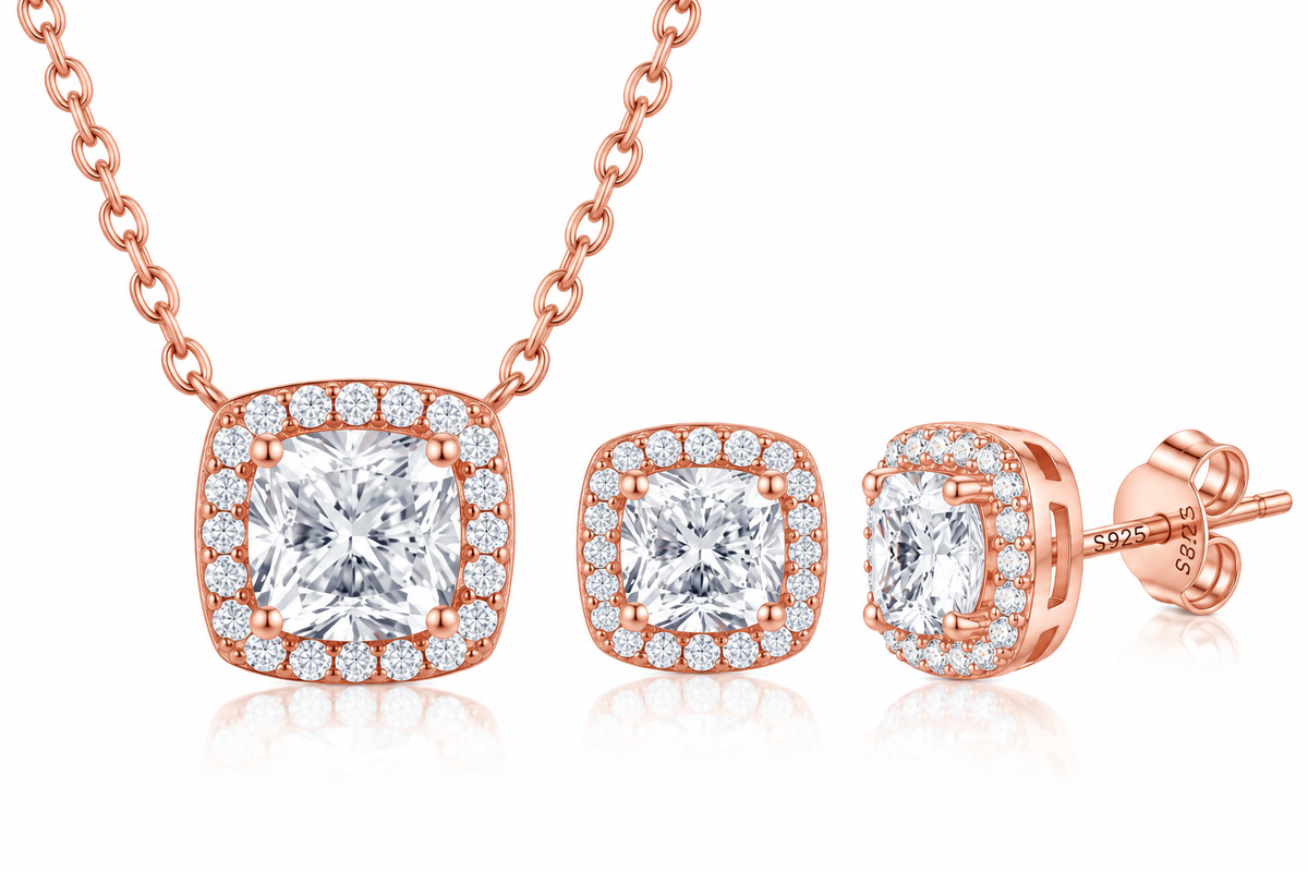 Set cuadrado rose gold