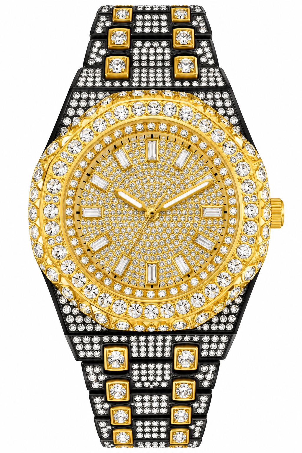 Techno Pave 43 mm black and gold