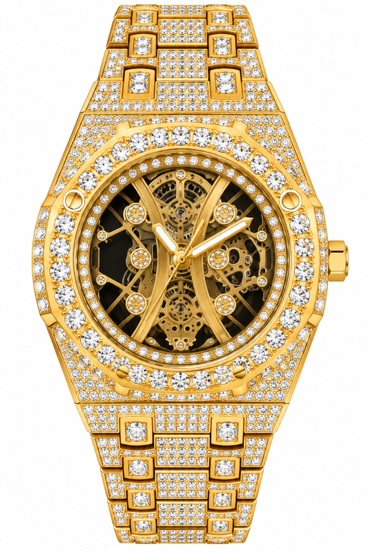 Techno pave 43 mm gold and black